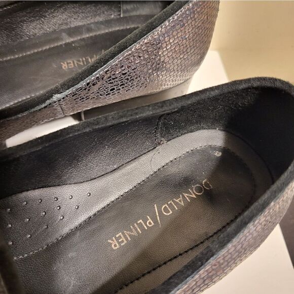 Donald J. Pliner "Elen" Gray/Silvr Pebble Metallic Leather Loafers sz.8 Ret $200 - Picture 6 of 8